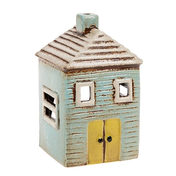 Blue house tea light