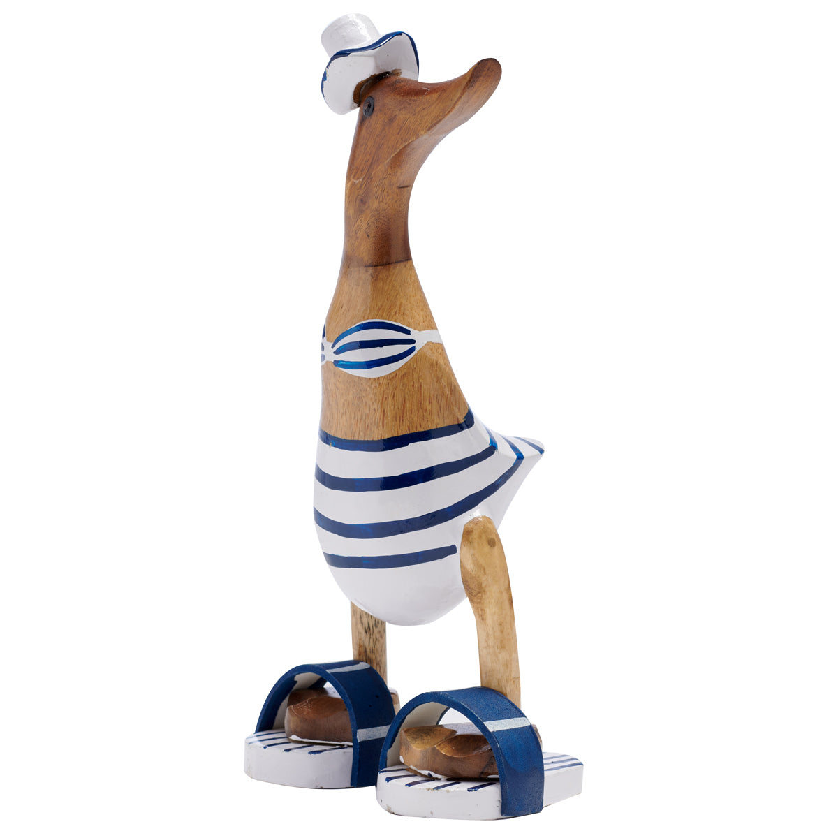Bikini Duck with blue striped bikini