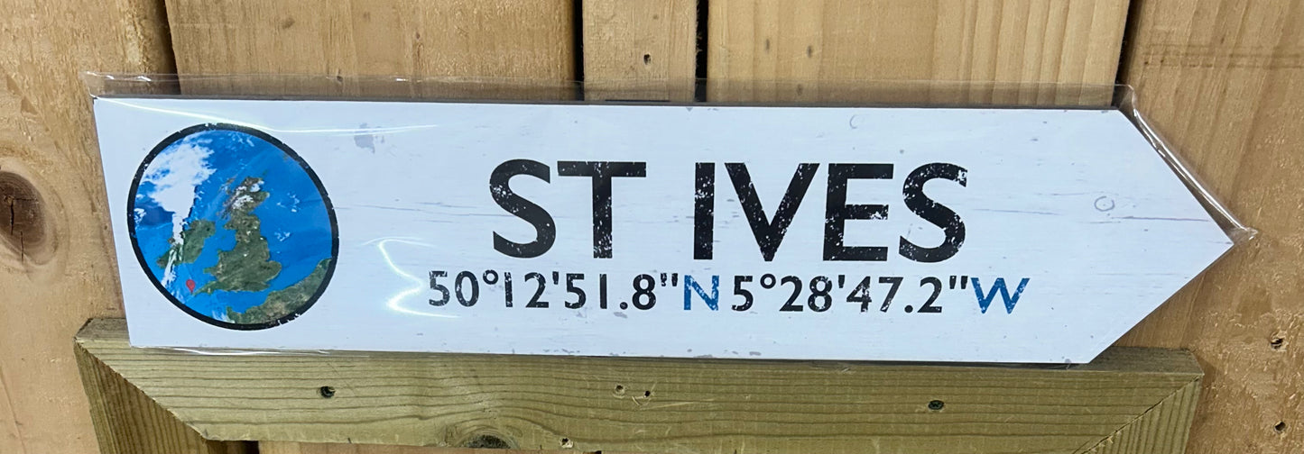 St Ives Coordinates Sign