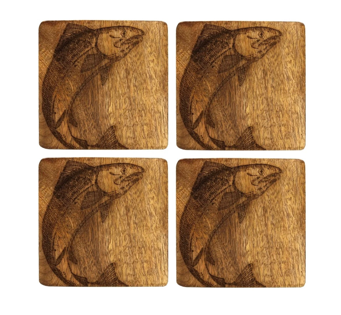 S/4 Salmon Design Coasters