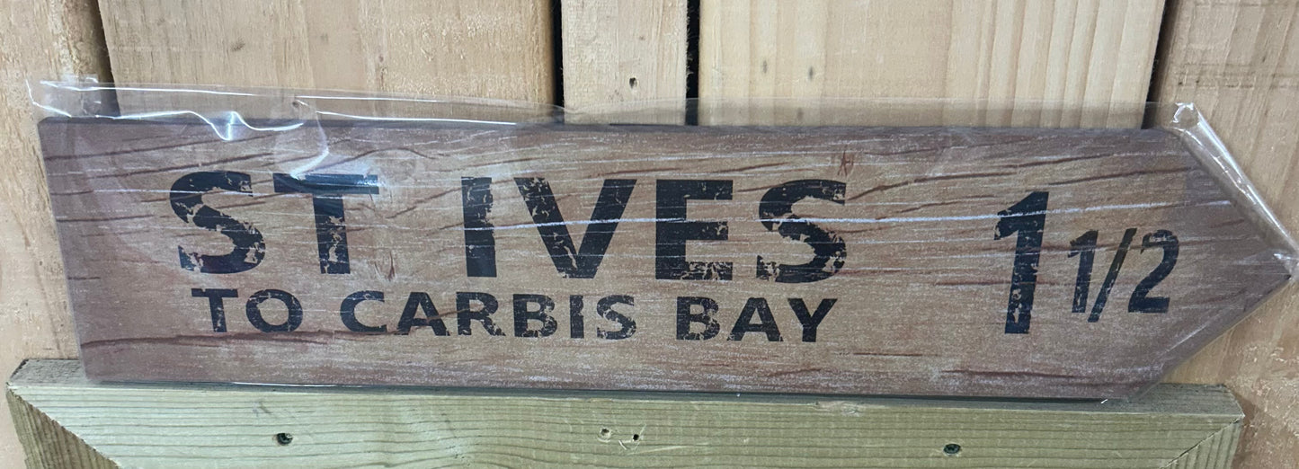 St Ives to Carbis Bay Sign