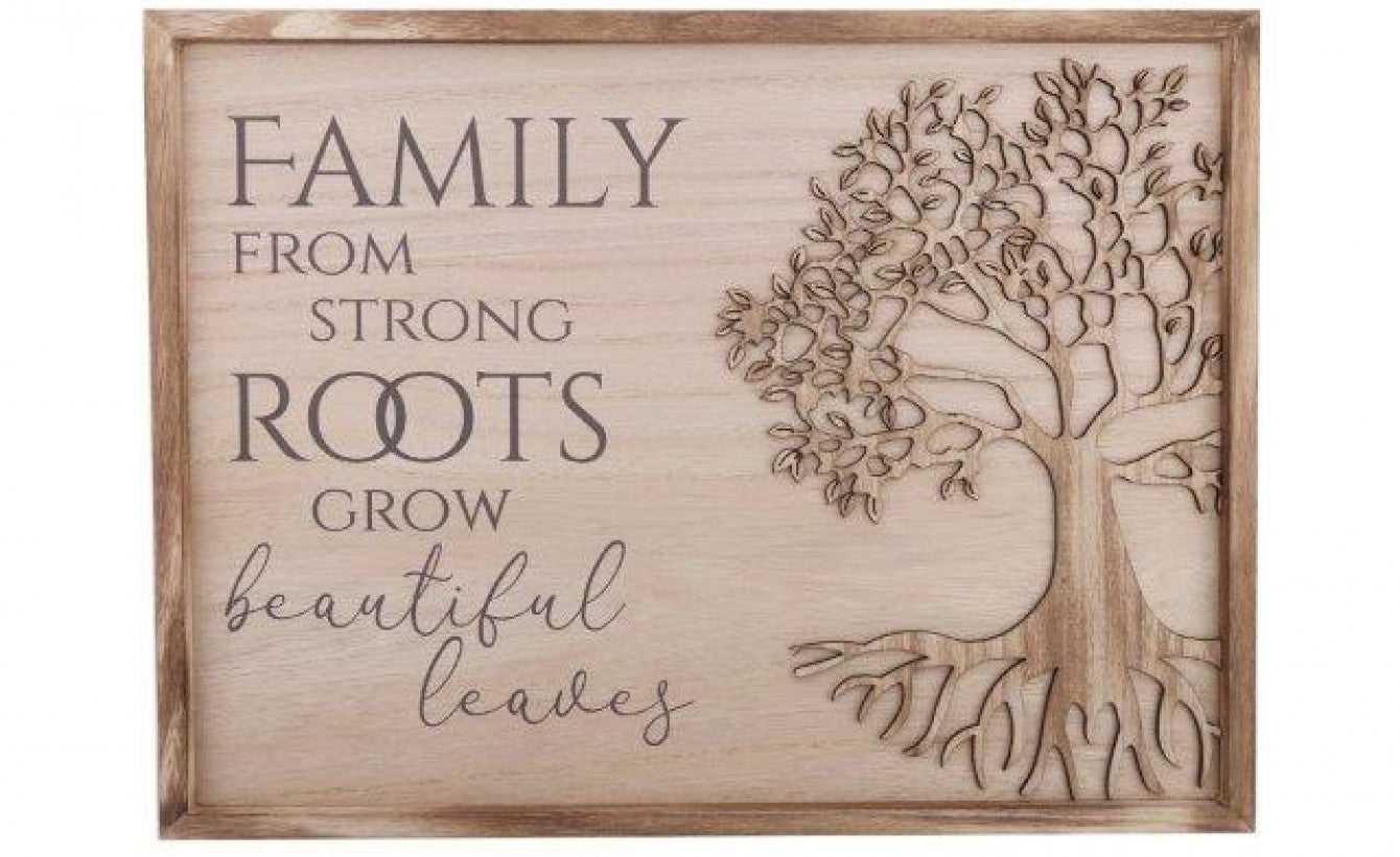 Family tree plaque family from strong roots