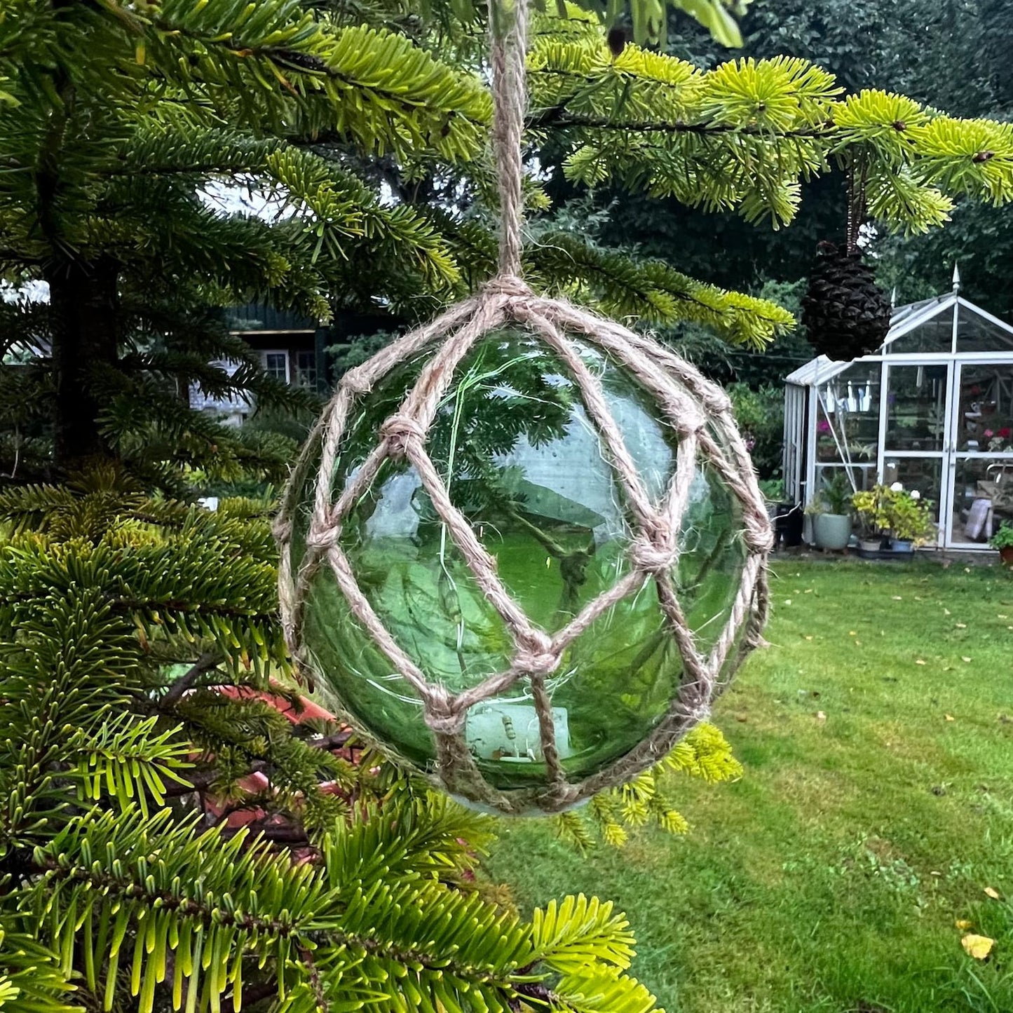 3” transparent green glass buoy