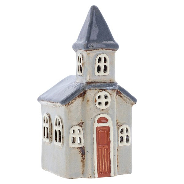 Blue/grey church tealight