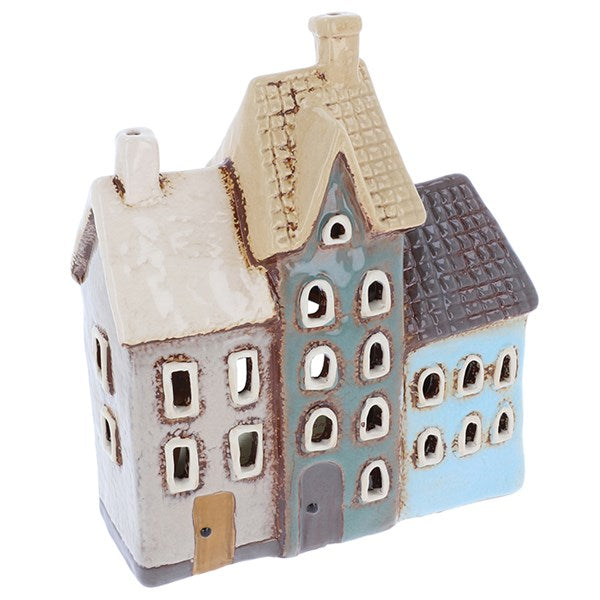 Village Pottery Tiled Three Houses Tealight