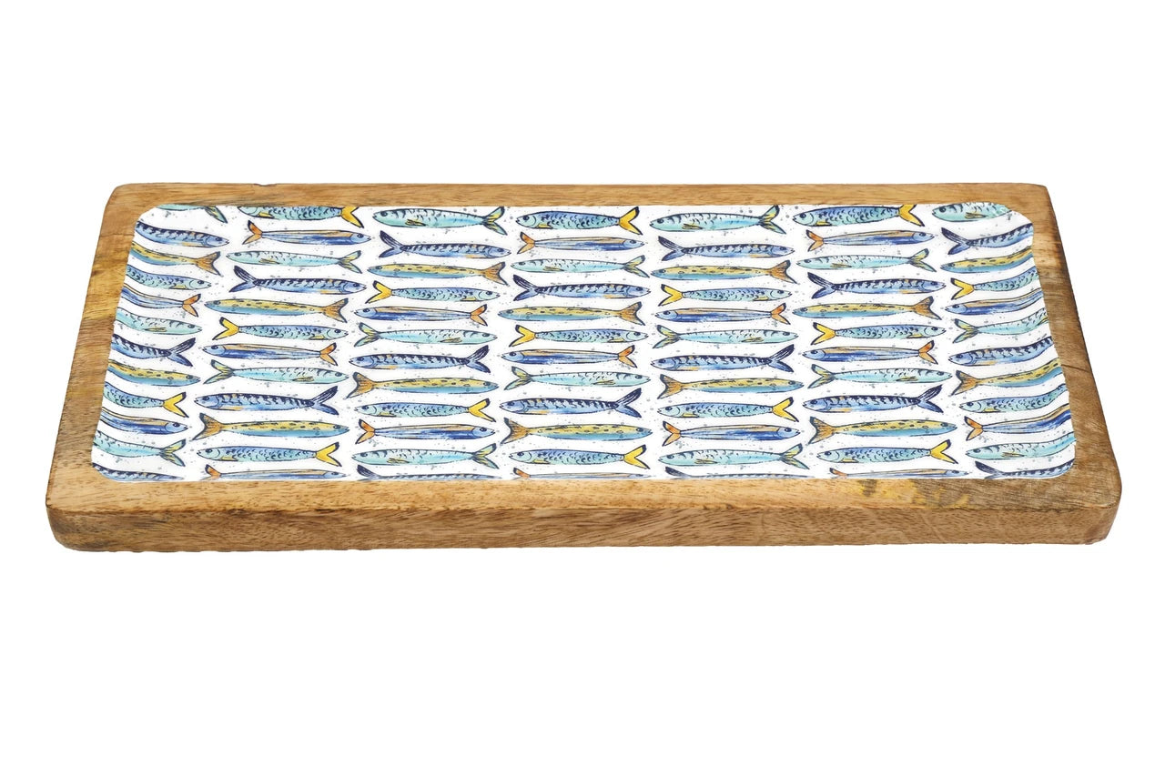 Wooden Sardines enamel tray
