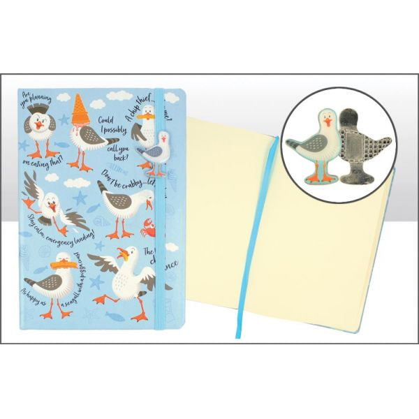 Squawk the Seagull A5 notebook with band charm