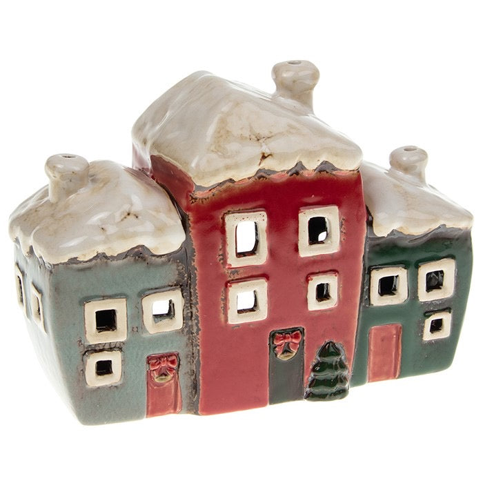 Xmas 3 houses tea light