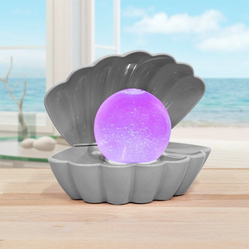 Seashell Glitter Lamp Grey