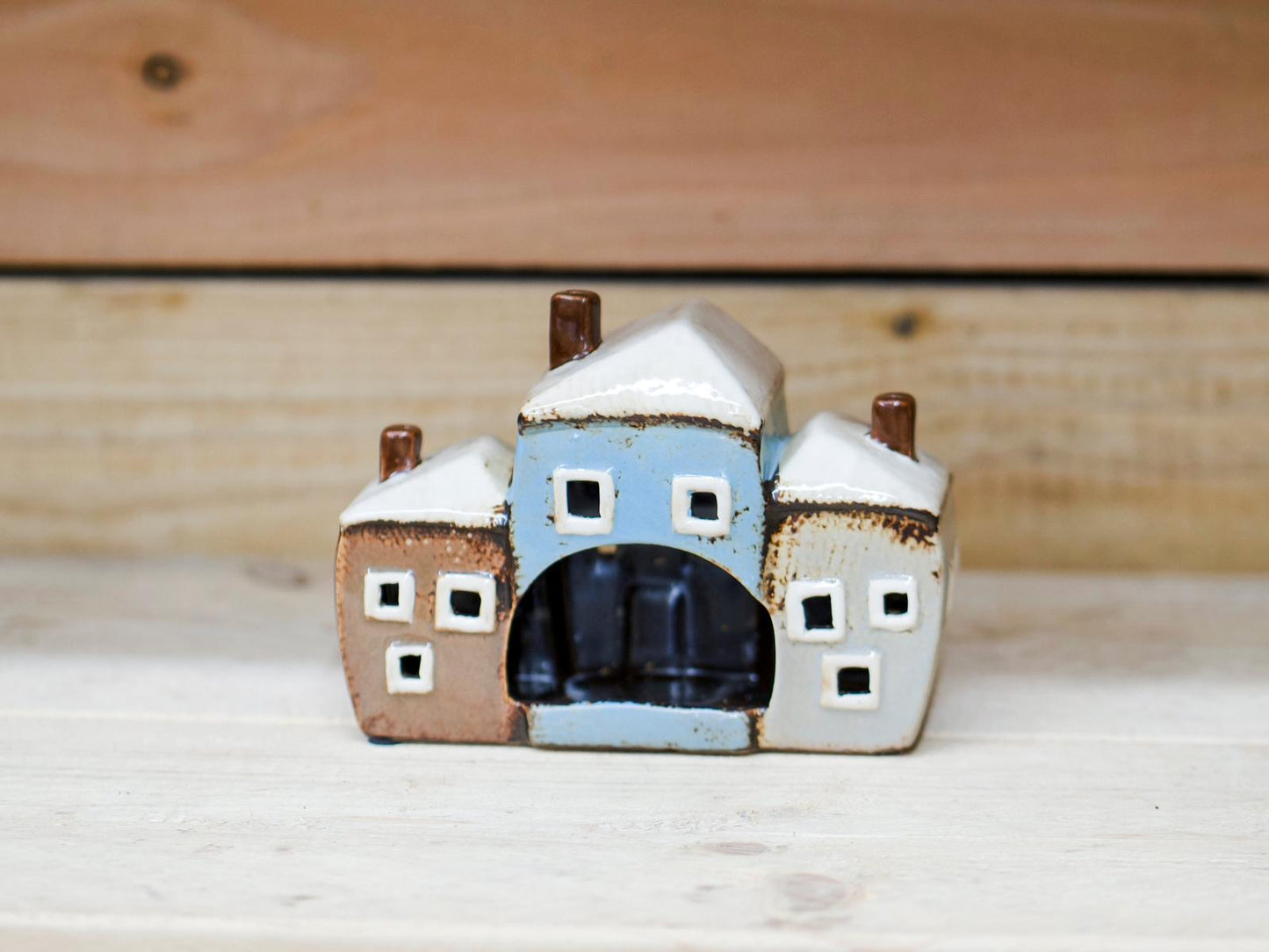 Ceramic Tea Light Row of Houses