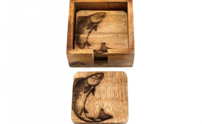 S/4 Salmon Design Coasters