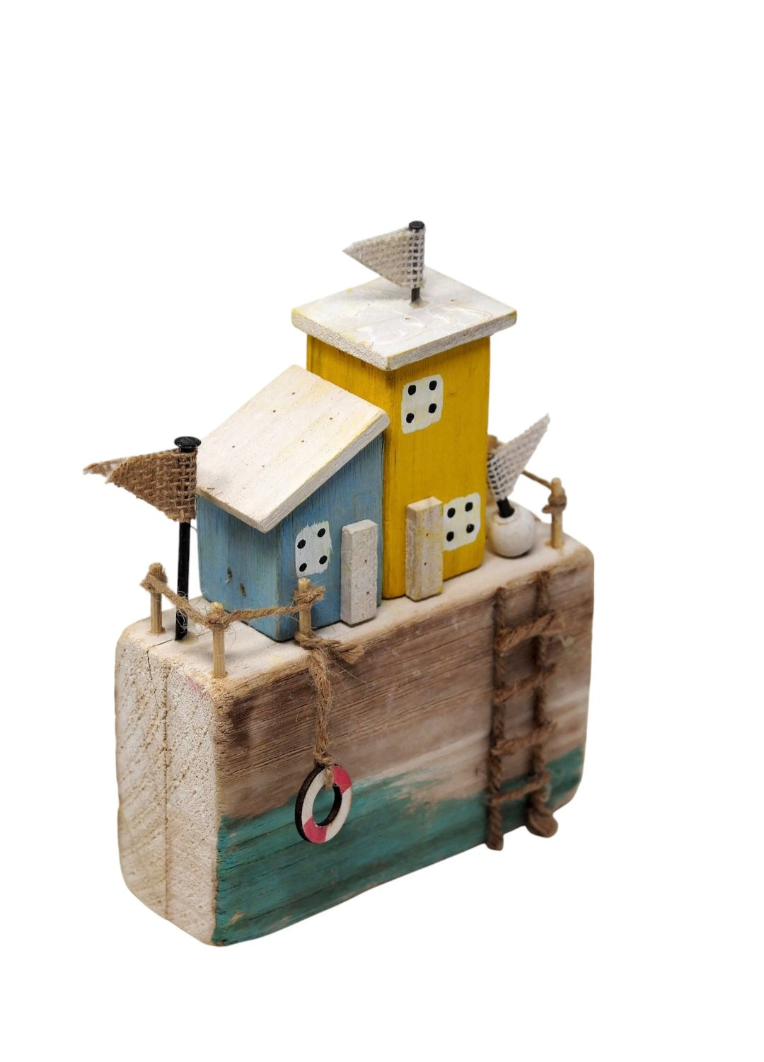 Nautical rustic wooden village beach hut