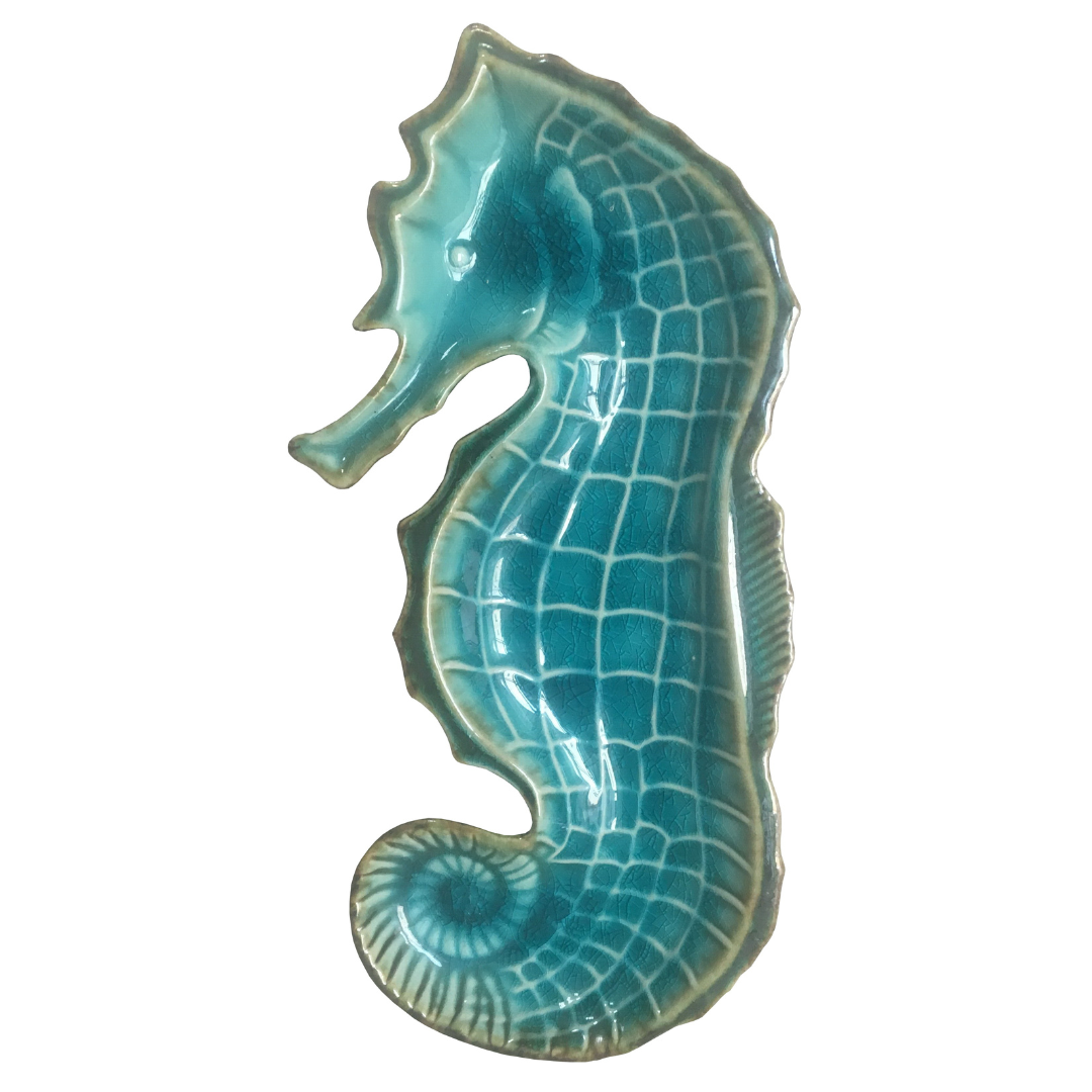 Ceramic seahorse plate