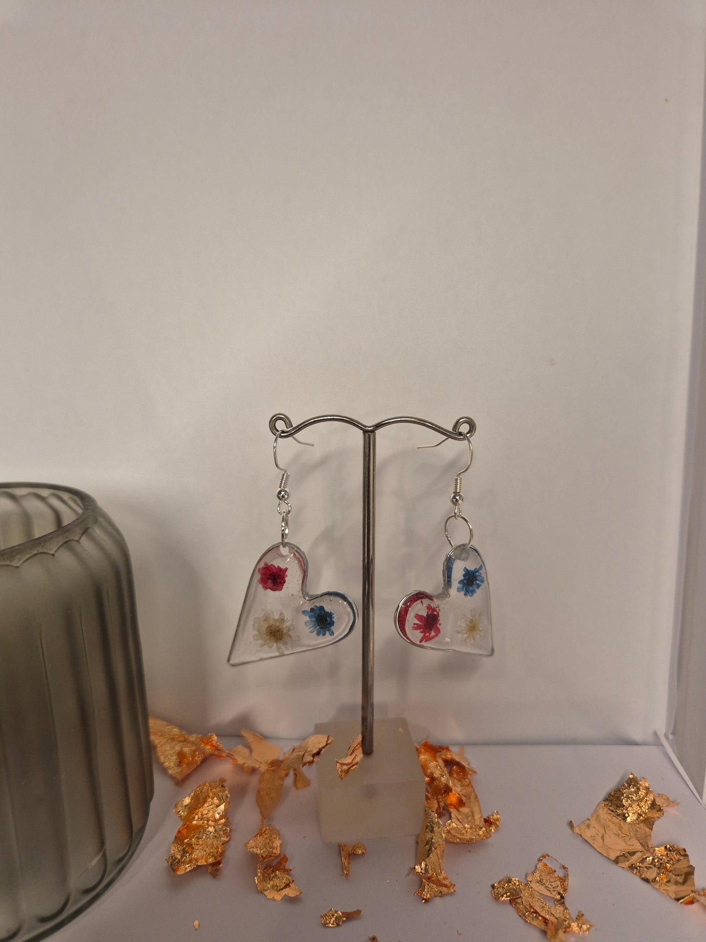Colourful flower resin earrings