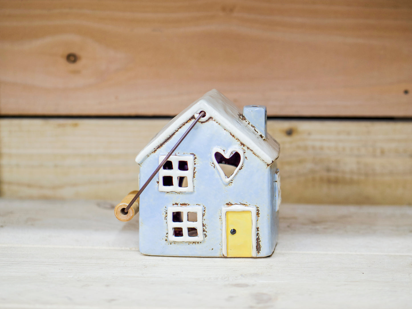 Ceramic Tea Light Love Heart House