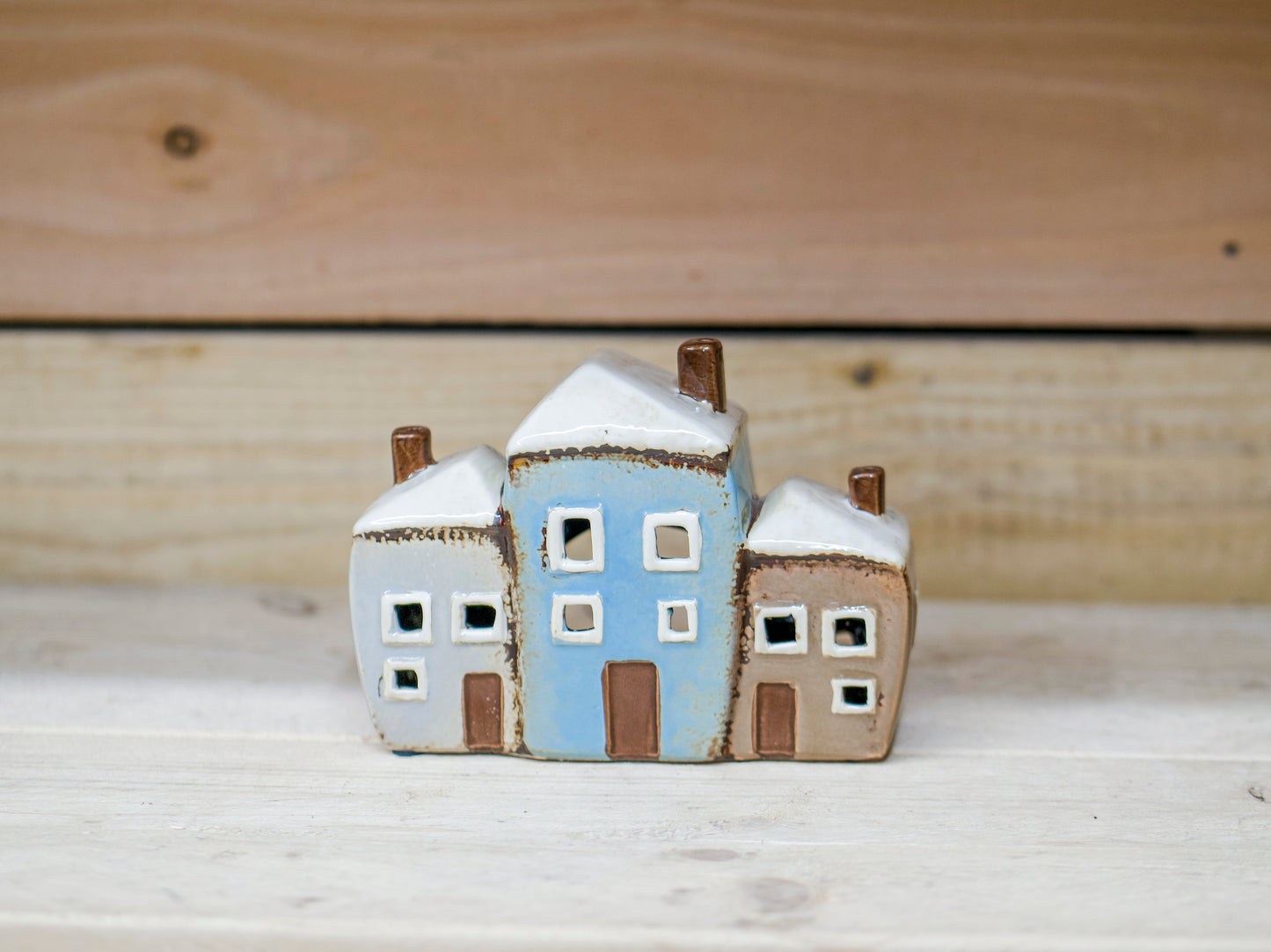 Ceramic Tea Light Row of Houses