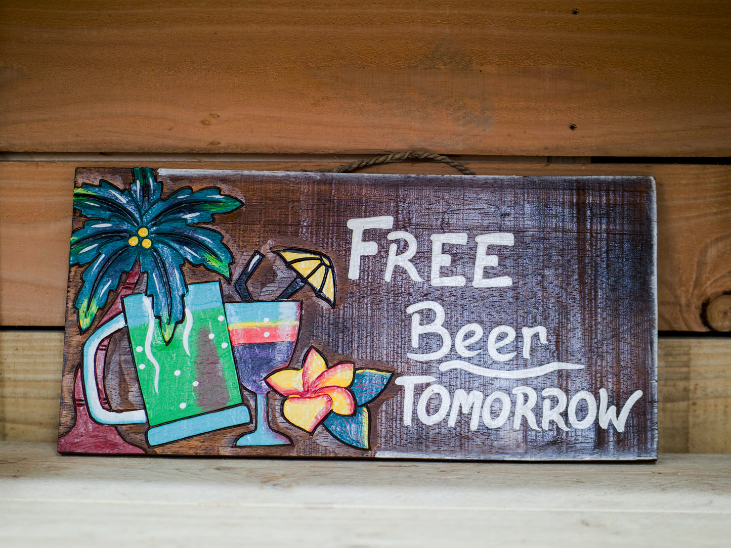 Free Beer Tiki Sign