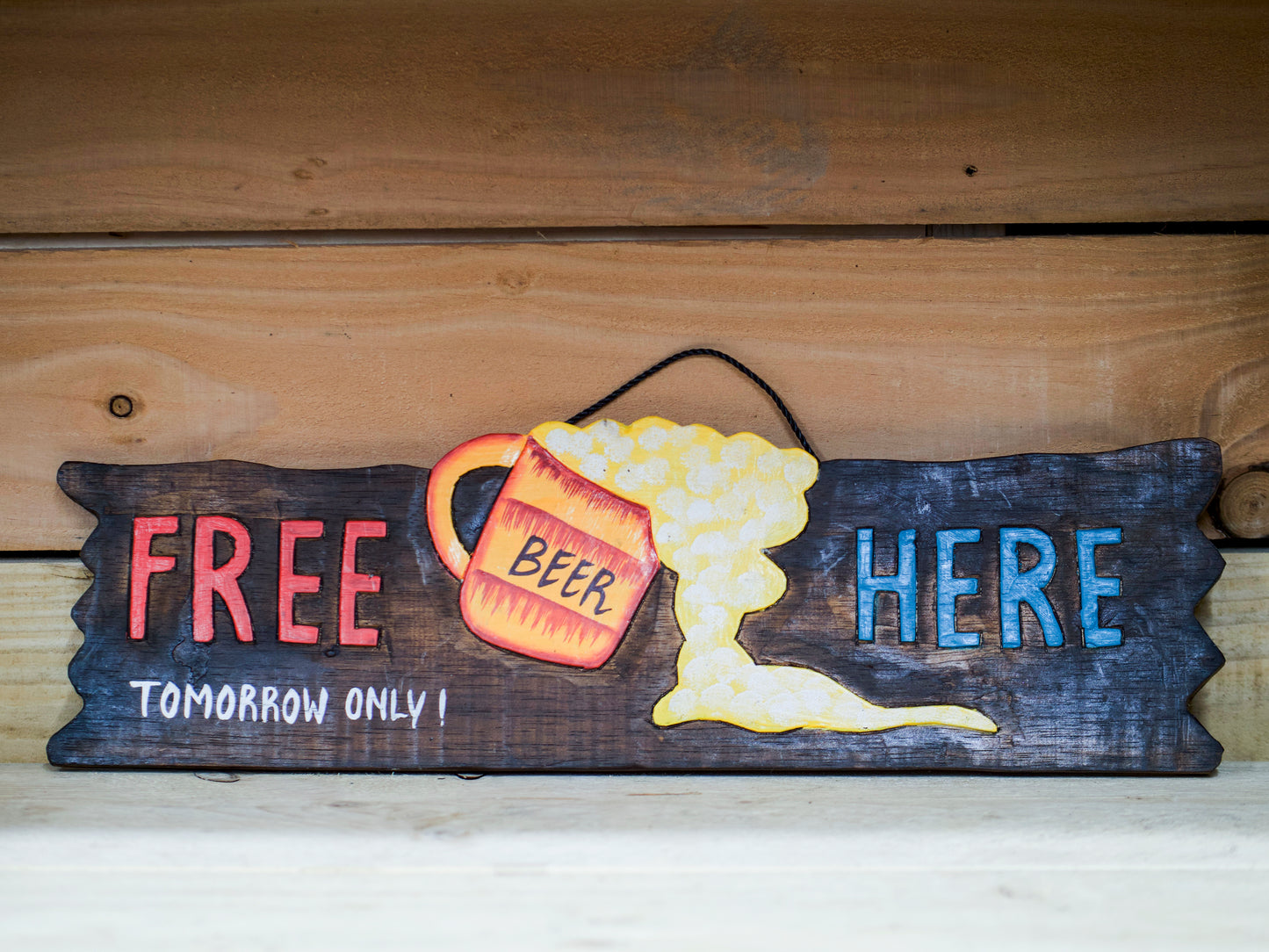 Free Beer Here Tiki Sign