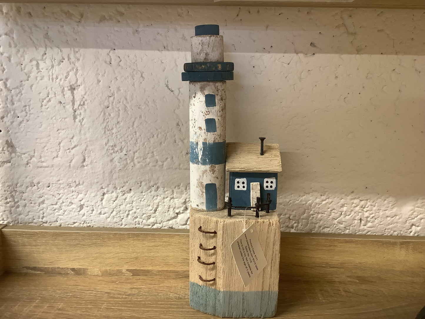 Wooden blue lighthouse