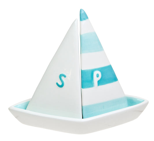 Ceramic Sailboat Salt & Pepper Set