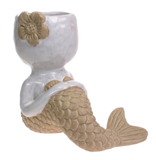 Ceramic Mermaid Sitting Planter