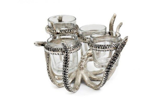Octopus Candle Silver Candle Holder