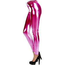 Fancy dress pink metallic leggings