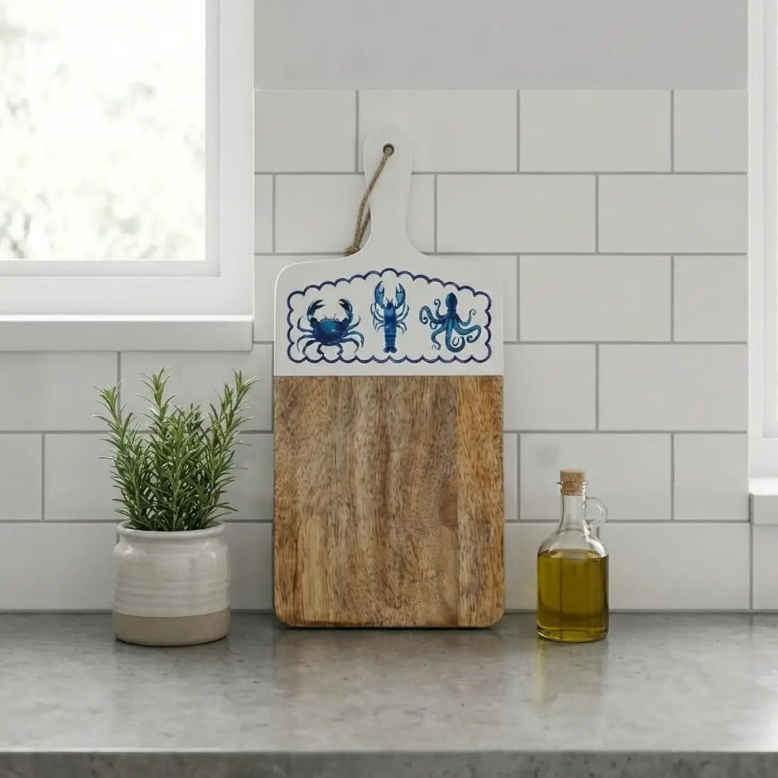 Wooden sealife chopping board