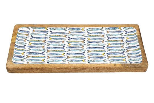 Wooden Sardines enamel tray
