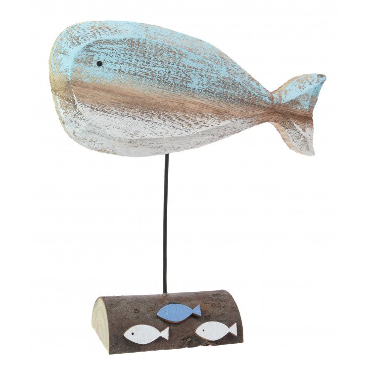 Wooden whale decoration