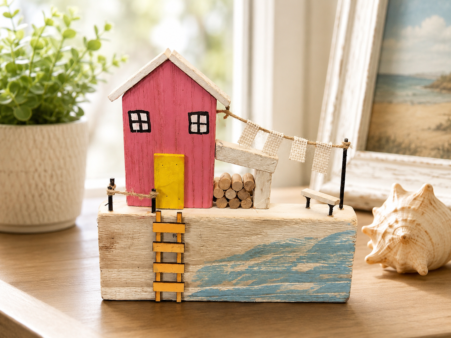 Wooden beach hut
