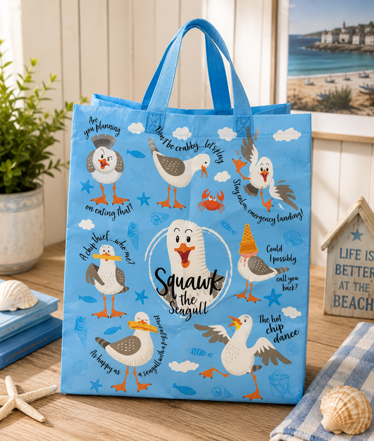 Squawk the seagull shopping bag