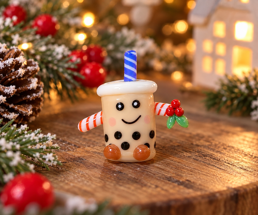 Xmas glass bubble tea