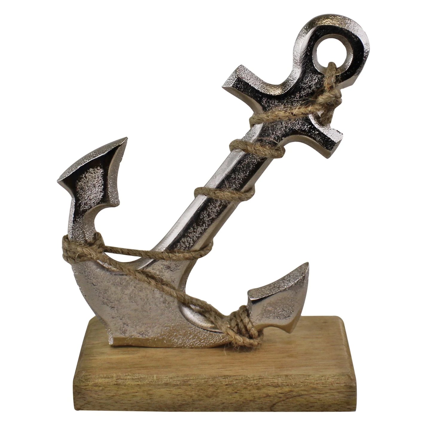 Anchor On Wooden Base Ornament