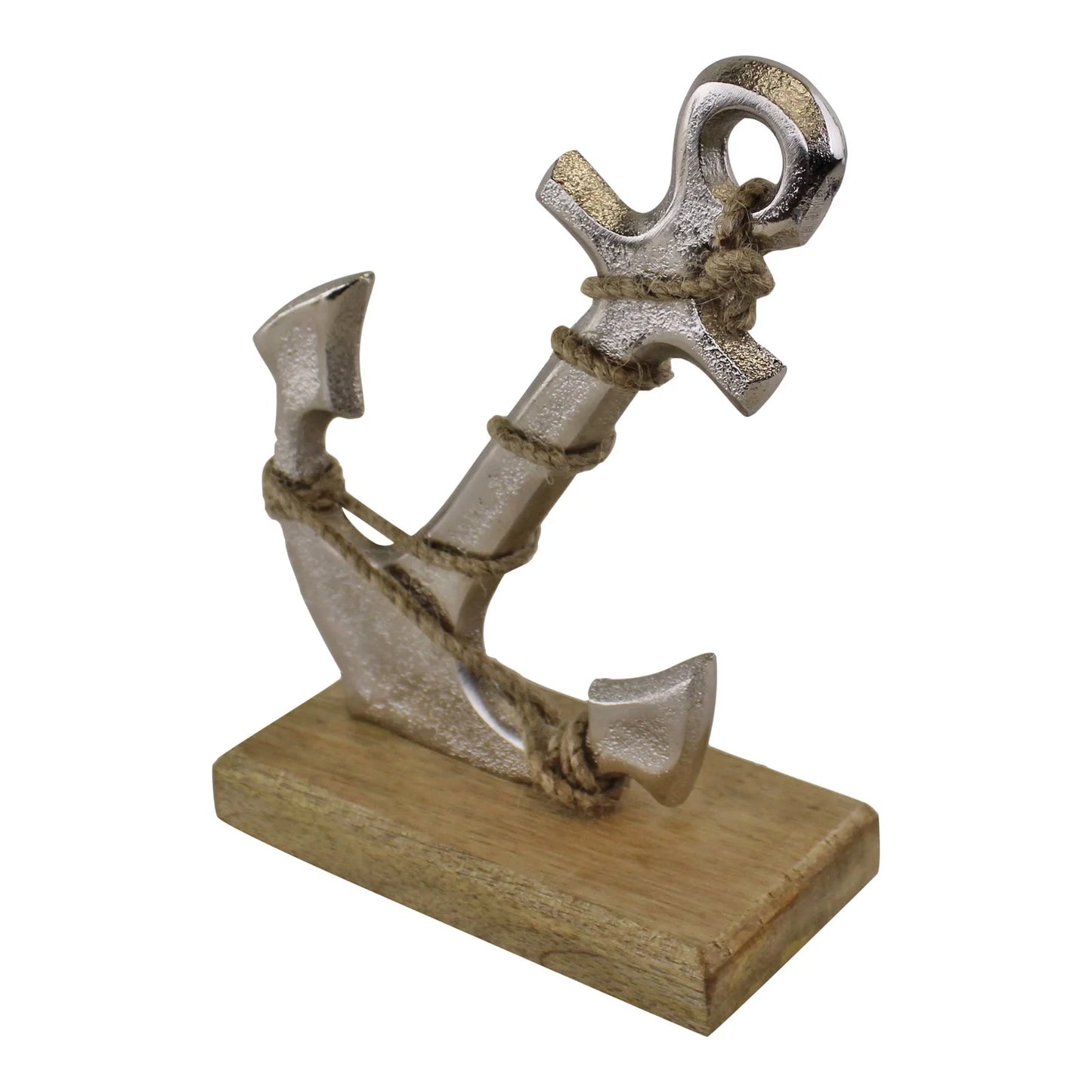 Anchor On Wooden Base Ornament