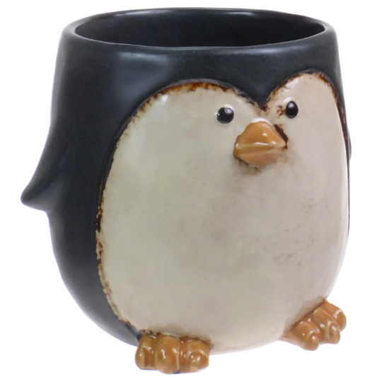 Ceramic penguin planter large